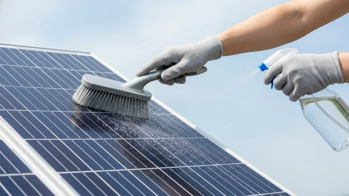 Údržba fotovoltaických panelů 2026: Jak často a čím