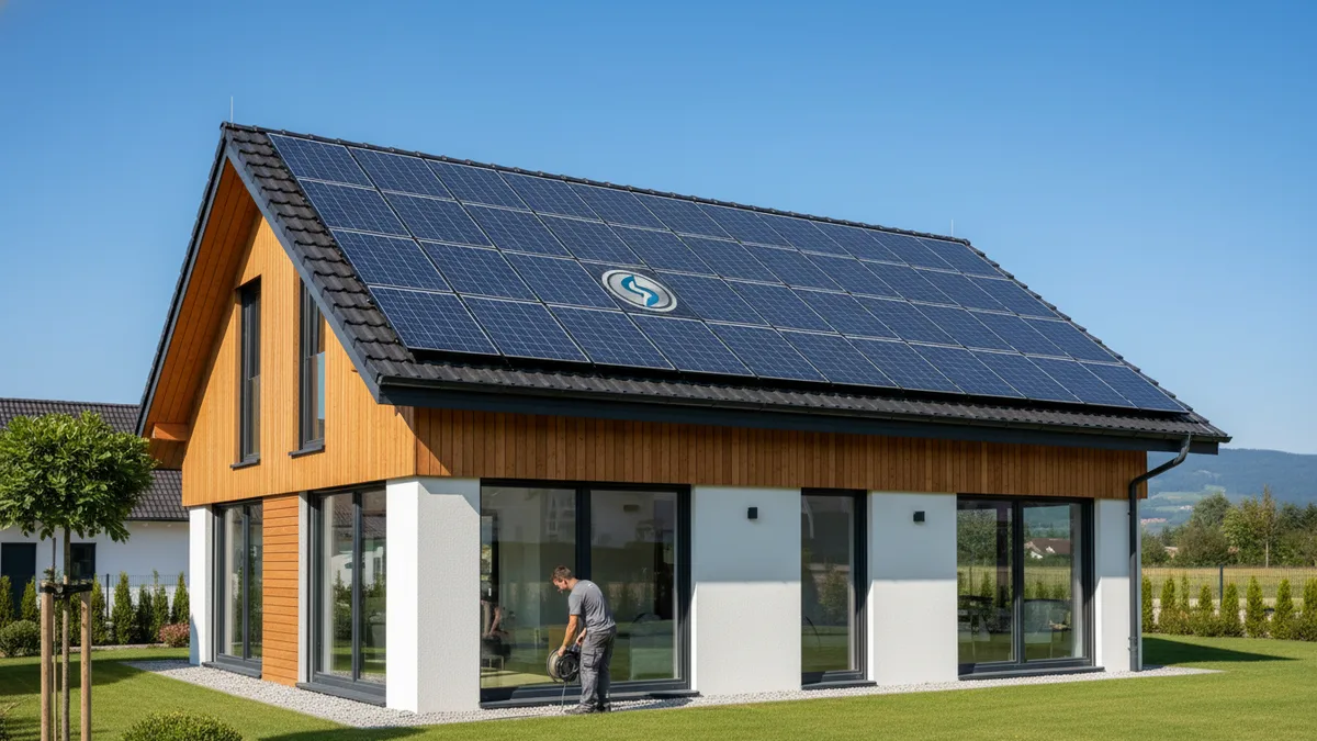 Instalace fotovoltaických panelů S-Power na střeše rodinného domu